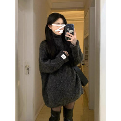 慵嬾風高領中長款軟糯毛衣女秋冬季2026新款韓系小個子初秋裝上衣