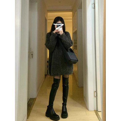 慵嬾風高領中長款軟糯毛衣女秋冬季2026新款韓系小個子初秋裝上衣