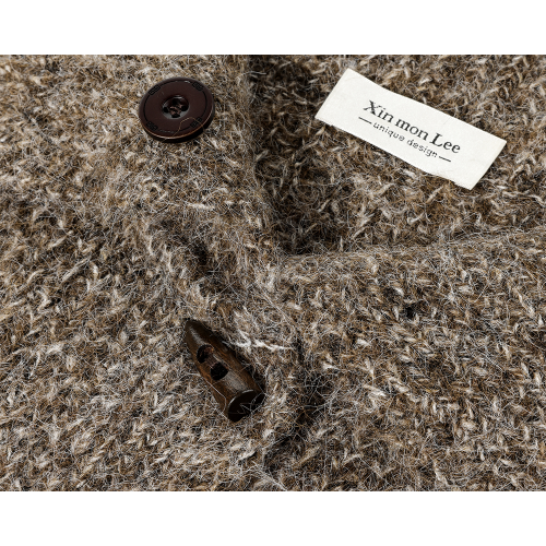 XinmonLee韓版氣質海軍領牛角釦毛衣休閒慵嬾風秋冬氣質針織開衫