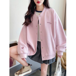 2025春秋季新款甜美減齡開衫外套女設計感小衆寬松休閒棒球服上衣