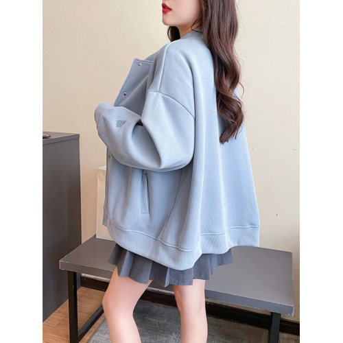 2025春秋季新款甜美減齡開衫外套女設計感小衆寬松休閒棒球服上衣 2025春秋季新款甜美減齡開衫外套女設計感小衆寬松休閒棒球服上衣