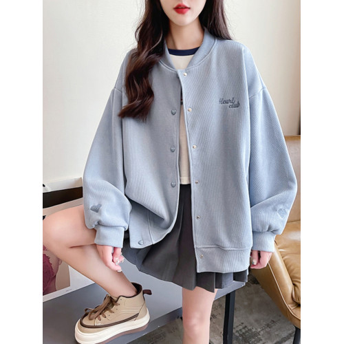 2025春秋季新款甜美減齡開衫外套女設計感小衆寬松休閒棒球服上衣 2025春秋季新款甜美減齡開衫外套女設計感小衆寬松休閒棒球服上衣