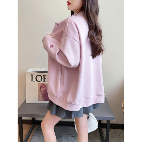 2025春秋季新款甜美減齡開衫外套女設計感小衆寬松休閒棒球服上衣 2025春秋季新款甜美減齡開衫外套女設計感小衆寬松休閒棒球服上衣