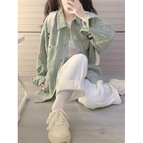 獨特小衆花紗水洗牛仔外套女春秋款學生寬松百搭復古翻領夾克上衣 獨特小衆花紗水洗牛仔外套女春秋款學生寬松百搭復古翻領夾克上衣