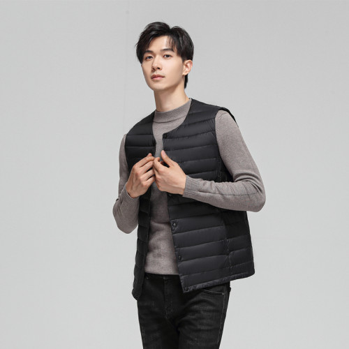 2025冬新款男圓領羽絨馬甲輕薄背心內穿馬夾短款大碼保暖無領坎肩 2025冬新款男圓領羽絨馬甲輕薄背心內穿馬夾短款大碼保暖無領坎肩