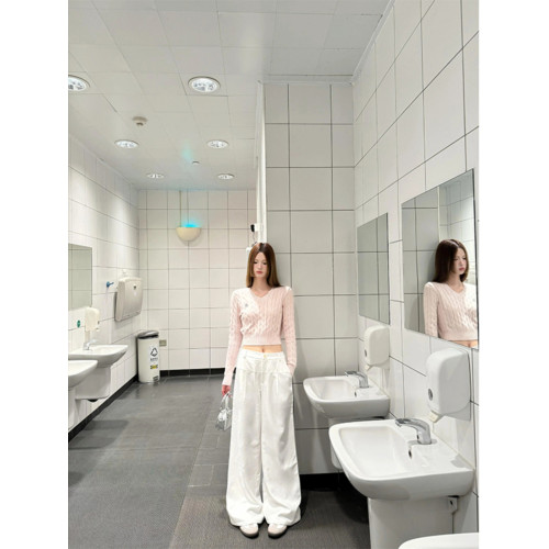 粉色V領短款毛衣針織衫女春秋2026新款內搭打底衫甜辣妹收腰上衣 粉色V領短款毛衣針織衫女春秋2026新款內搭打底衫甜辣妹收腰上衣