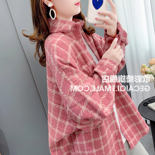 大碼女裝中長款襯衫2025年春秋季新款設計感小衆開衫格子上衣外套 大碼女裝中長款襯衫2025年春秋季新款設計感小衆開衫格子上衣外套