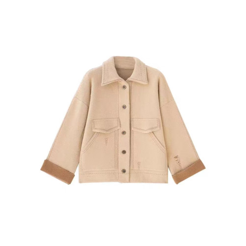 毛呢外套女裝秋冬新款設計感小個子上衣高級感學生短款雙面呢大衣 毛呢外套女裝秋冬新款設計感小個子上衣高級感學生短款雙面呢大衣