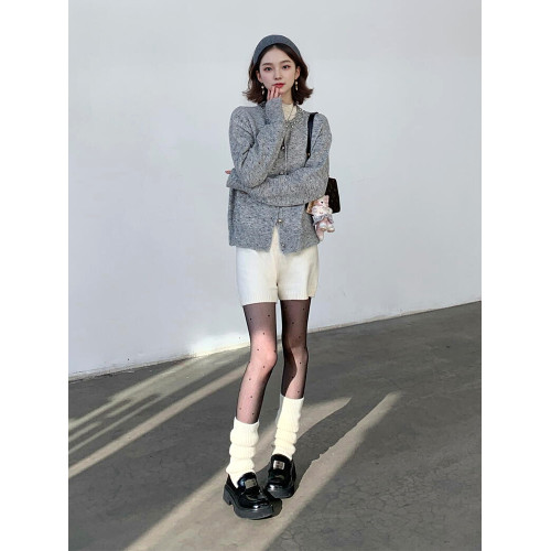 小衆設計感灰色毛衣開衫女2025秋季韓系獨特超好看針織上衣短外套