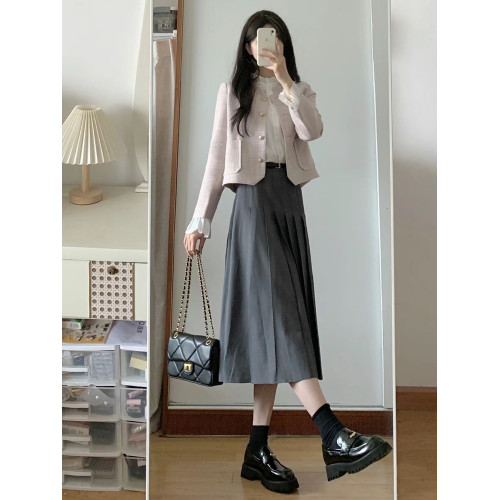 法式粉紫色減齡小香風外套女春秋季新款溫柔氣質顯瘦長袖短款上衣 法式粉紫色減齡小香風外套女春秋季新款溫柔氣質顯瘦長袖短款上衣