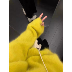 軟糯慵懶風套頭毛衣女秋冬季穿搭寬鬆高級感仿貂絨針織衫上衣女厚