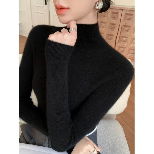 2024新款一線成衣高領毛衣女秋冬修身內搭上衣無縫緊身針織打底衫