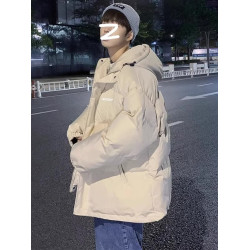 2025年冬季新款連帽羽絨服男士加厚保暖寬松大碼麵包服情侶棉服