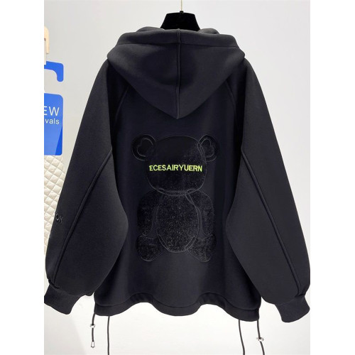 胖mm特大碼300斤歐貨卡通刺綉連帽衛衣女秋冬季加絨加厚開衫外套2 胖mm特大碼300斤歐貨卡通刺綉連帽衛衣女秋冬季加絨加厚開衫外套2