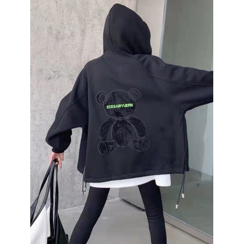 胖mm特大碼300斤歐貨卡通刺綉連帽衛衣女秋冬季加絨加厚開衫外套2 胖mm特大碼300斤歐貨卡通刺綉連帽衛衣女秋冬季加絨加厚開衫外套2