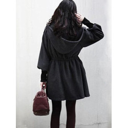 夾棉呢子大衣女中長款加厚風衣大碼胖mm冬季修身收腰保暖連帽外套