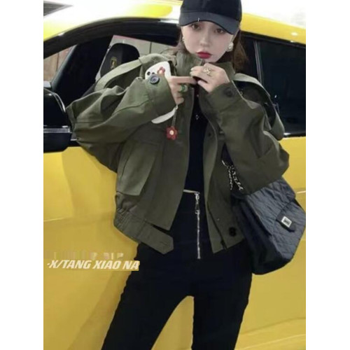 一線大牌清貨小個子短款風衣外套女春秋款夾克上衣超酷炸街沖鋒衣 一線大牌清貨小個子短款風衣外套女春秋款夾克上衣超酷炸街沖鋒衣