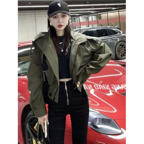 一線大牌清貨小個子短款風衣外套女春秋款夾克上衣超酷炸街沖鋒衣 一線大牌清貨小個子短款風衣外套女春秋款夾克上衣超酷炸街沖鋒衣