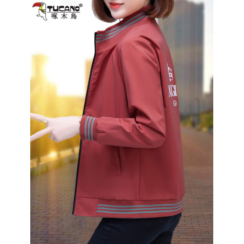 啄木鳥短外套女士夾克2025春秋季新款寬松時尚洋氣百搭棒球服上衣 啄木鳥短外套女士夾克2025春秋季新款寬松時尚洋氣百搭棒球服上衣