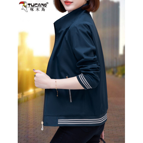 啄木鳥短外套女士夾克2025春秋季新款寬松時尚洋氣百搭棒球服上衣 啄木鳥短外套女士夾克2025春秋季新款寬松時尚洋氣百搭棒球服上衣