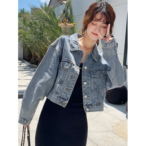 氣質短款牛仔外套女生春秋大碼韓版寬松小個子百搭夾克開衫上衣潮 氣質短款牛仔外套女生春秋大碼韓版寬松小個子百搭夾克開衫上衣潮