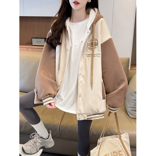 羊羔毛棒球服棉服女秋冬季加絨加厚衛衣2025新款初中學生夾克外套 羊羔毛棒球服棉服女秋冬季加絨加厚衛衣2025新款初中學生夾克外套