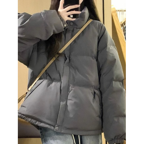 白鴨絨立領羽絨服女短款2025年冬季新款時尚小個子麵包服加厚外套 白鴨絨立領羽絨服女短款2025年冬季新款時尚小個子麵包服加厚外套