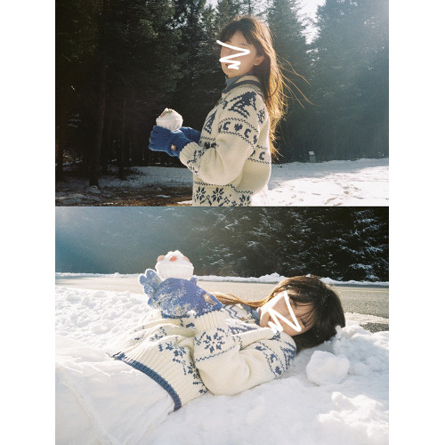 聖誕費爾島毛衣開衫外套女秋冬2025新款慵懶風高級感寬松針織上衣