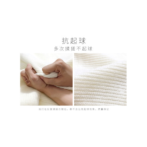 復古翻領撞色針織開衫女短款長袖慵懶寬松polo領米白色毛衣外套冬