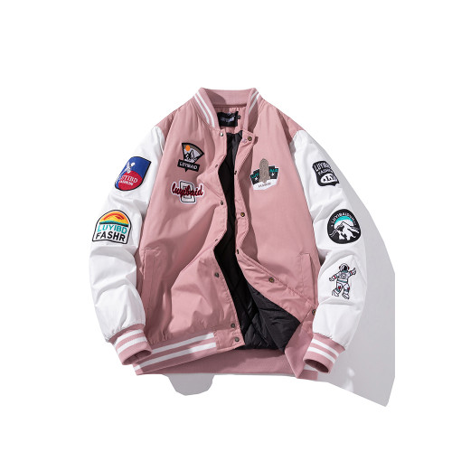 春秋冬季美式寬松刺綉棒球服男女情侶潮牌加厚夾棉飛行員夾克外套 春秋冬季美式寬松刺綉棒球服男女情侶潮牌加厚夾棉飛行員夾克外套