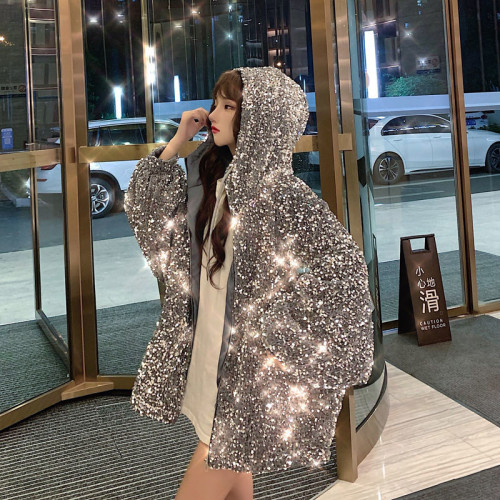 歐貨炸街星空亮片外套女2025秋季新款重工絲絨刺綉bf風寬松外套潮 歐貨炸街星空亮片外套女2025秋季新款重工絲絨刺綉bf風寬松外套潮