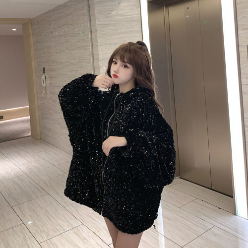 歐貨炸街星空亮片外套女2025秋季新款重工絲絨刺綉bf風寬松外套潮 歐貨炸街星空亮片外套女2025秋季新款重工絲絨刺綉bf風寬松外套潮