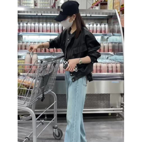 短款pu小皮衣外套女春裝新款2025爆款歐貨時尚流行小個子夾克上衣 短款pu小皮衣外套女春裝新款2025爆款歐貨時尚流行小個子夾克上衣