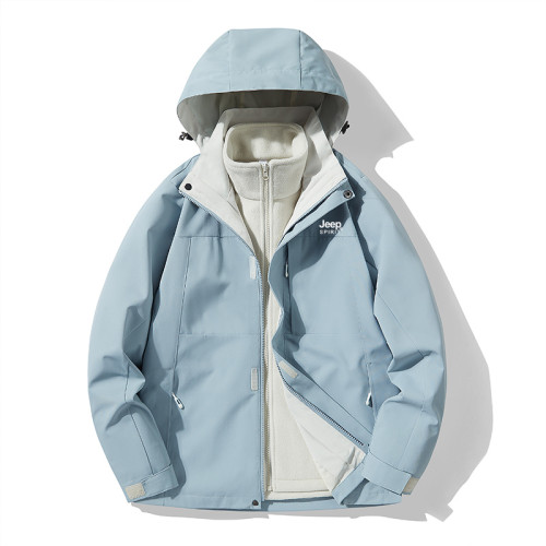 JEEP沖鋒衣男女款春秋2025新款三合一可拆卸防風防水冬季加厚外套 JEEP沖鋒衣男女款春秋2025新款三合一可拆卸防風防水冬季加厚外套