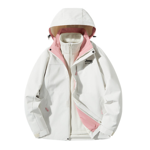 JEEP沖鋒衣男女款春秋2025新款三合一可拆卸防風防水冬季加厚外套 JEEP沖鋒衣男女款春秋2025新款三合一可拆卸防風防水冬季加厚外套