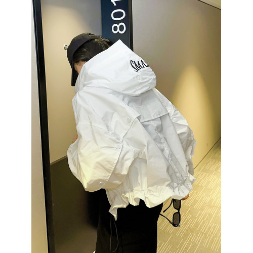 短款刺綉高級感沖鋒衣外套女春秋爆款連帽時髦夾克小個子寬松上衣 短款刺綉高級感沖鋒衣外套女春秋爆款連帽時髦夾克小個子寬松上衣