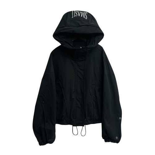 短款刺綉高級感沖鋒衣外套女春秋爆款連帽時髦夾克小個子寬松上衣 短款刺綉高級感沖鋒衣外套女春秋爆款連帽時髦夾克小個子寬松上衣