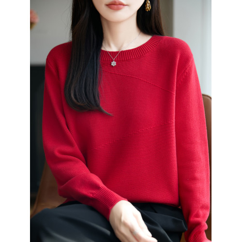 不起球100%純棉灰色毛衣女內搭秋冬2025新款加厚全棉線針織打底衫