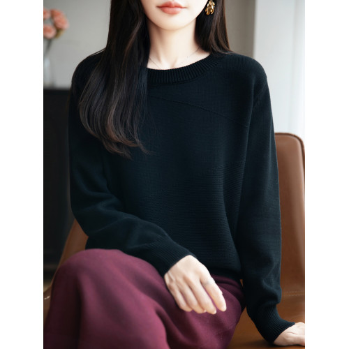 不起球100%純棉灰色毛衣女內搭秋冬2025新款加厚全棉線針織打底衫