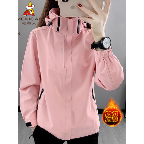 稻草人mexican戶外沖鋒衣女士新款秋冬可拆卸防風外套登山服開衫 稻草人mexican戶外沖鋒衣女士新款秋冬可拆卸防風外套登山服開衫