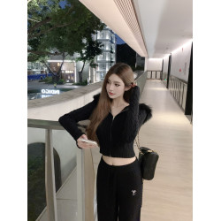 luna潞娜10.21新品毛毛連帽毛衣開衫純欲風針織衫短外套