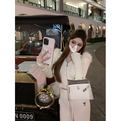 luna潞娜10.21新品毛毛連帽毛衣開衫純欲風針織衫短外套