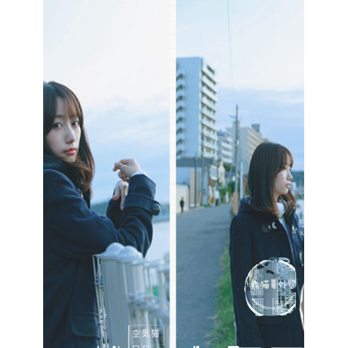 秋冬新款學生連帽學院風藏青色外套女加厚夾棉牛角釦毛呢外套大衣