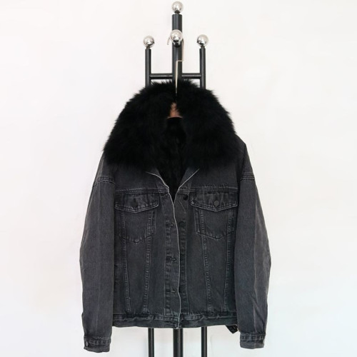 加絨加厚牛仔外套女2025冬季新款韓版寬松百搭狐狸大毛領棉衣棉服 加絨加厚牛仔外套女2025冬季新款韓版寬松百搭狐狸大毛領棉衣棉服