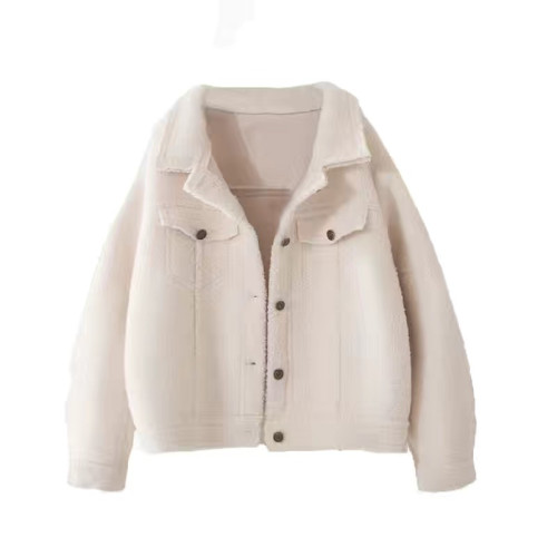 2025秋冬新款羊羔毛絨加厚外套女短款修身韓版皮毛一體小個子夾克 2025秋冬新款羊羔毛絨加厚外套女短款修身韓版皮毛一體小個子夾克