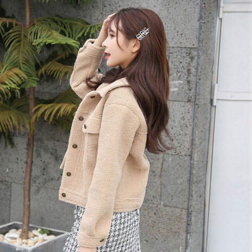 2025秋冬新款羊羔毛絨加厚外套女短款修身韓版皮毛一體小個子夾克 2025秋冬新款羊羔毛絨加厚外套女短款修身韓版皮毛一體小個子夾克