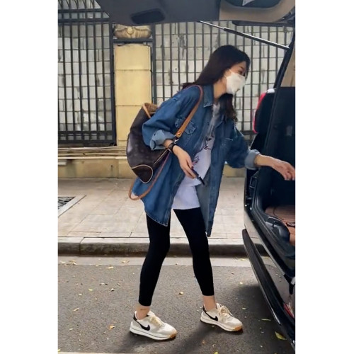 復古港風軟牛仔襯衫女春秋韓版寬松小個子氣質曡穿襯衣百搭薄外套 復古港風軟牛仔襯衫女春秋韓版寬松小個子氣質曡穿襯衣百搭薄外套