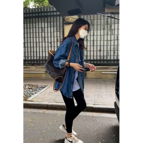復古港風軟牛仔襯衫女春秋韓版寬松小個子氣質曡穿襯衣百搭薄外套 復古港風軟牛仔襯衫女春秋韓版寬松小個子氣質曡穿襯衣百搭薄外套