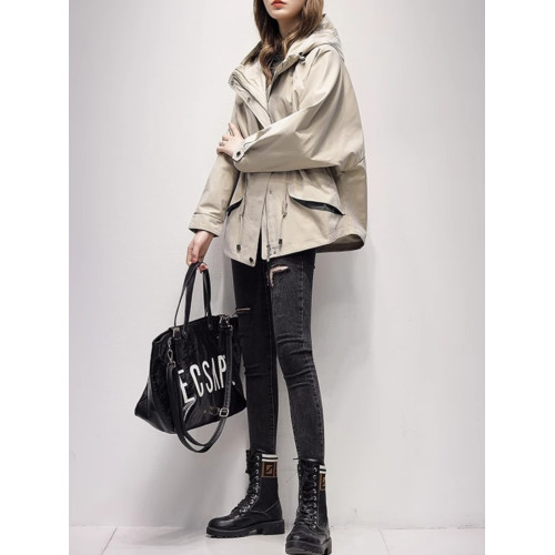 歐貨沖鋒衣女中長款連帽工裝2025年春秋新款寬松百搭氣質寬松外套 歐貨沖鋒衣女中長款連帽工裝2025年春秋新款寬松百搭氣質寬松外套