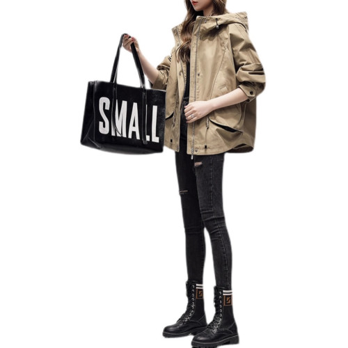 歐貨沖鋒衣女中長款連帽工裝2025年春秋新款寬松百搭氣質寬松外套 歐貨沖鋒衣女中長款連帽工裝2025年春秋新款寬松百搭氣質寬松外套